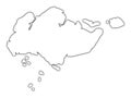 Singapore outline map