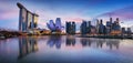 Singapore panorama skyline at night, Marina bay