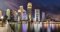 Singapore panorama skyline at night, Marina bay