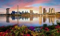 Singapore panorama skyline at sunrise, Marina bay Royalty Free Stock Photo