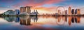 Singapore panorama skyline at sunrise, Marina bay Royalty Free Stock Photo