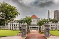 Singapore Parliament building and Downtown Core skyscrapers at t Royalty Free Stock Photo