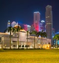 Singapore Parliament building at night Royalty Free Stock Photo