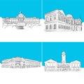 Singapore Public Landmark Vector Sketches