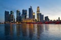 Singapore River Waterfront Skyline at Sunset