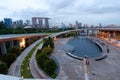 Singapores skyline at dusk Royalty Free Stock Photo