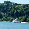 Singapore scenes: police coast guard vessel patrolling the seas Royalty Free Stock Photo