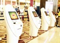 Singapore - self check- in counters at changi airport in terminal 4 Royalty Free Stock Photo