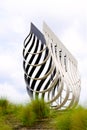 Singapore-08 SEP 2018:Singapore bishan park day view from metal sculpture frame