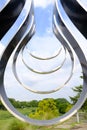 Singapore-08 SEP 2018:Singapore bishan park day view from metal sculpture frame