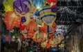 Chinese Mid Autumn Festival lanterns at a My Awesome Cafe restaurant, Singapore