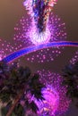 Singapore, September 29: Gardens by the Bay. Night view of the light tree show in Singapore Royalty Free Stock Photo