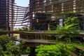 Green space inside a skyscraper at Marina Bay downtown district in Singapore