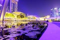 Singapore, September 29: Night view on business district in Singapore. Singapore skyline in the evening. View on night Marina Bay Royalty Free Stock Photo