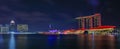 Spectra, Southeast Asia's largest light and water show at Marina Bay Sands Hotel and Casino after sunset in Singapore Royalty Free Stock Photo