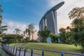 Singapore, September 29: view of Marina Bay Sands from park Royalty Free Stock Photo