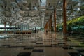 Modern empty departures hall at Changi Airport. Most flights cancelled due to the pandemic