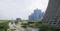 View of Sheares Ave from Dragonfly Bridge Royalty Free Stock Photo