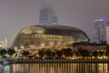 SINGAPORE, SINGAPORE - CIRCA SEPTEMBER 2015: Durian-shaped theatre building at Esplanade, Singapore