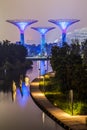 Singapore, Singapore - circa September 2015: Supertree Grove in Gardens by the Bay, Singapore Royalty Free Stock Photo