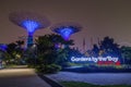 Singapore, Singapore - circa September 2015: Supertree Grove in Gardens by the Bay, Singapore Royalty Free Stock Photo