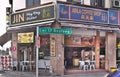 Street Sign Lor 17 Geylang along Sims Avenue in Singapore with Chinese Restaurants in the
