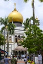 Singapore, Singapore - January 30, 2019 : Street view of Singapore with Masjid Sultan