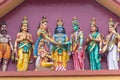 SINGAPORE, SINGAPORE - MARCH 10, 2018: Hindu deities images at Sri Vadapathira Kaliamman Temple in the Little India of