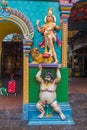 SINGAPORE, SINGAPORE - MARCH 10, 2018: Hindu deities images in the Sri Vadapathira Kaliamman Temple in the Little India Royalty Free Stock Photo