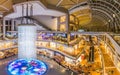 SINGAPORE, SINGAPORE - MARCH 11, 2018: Interior of The Shoppes at Marina Bay Sands shopping mall, Singapo Royalty Free Stock Photo