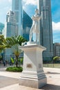 Singapore. Sir Raffles statue Royalty Free Stock Photo