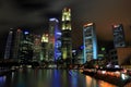 Singapore Skyline by the Boat Quay