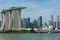 Singapore skyline business district, Marina Bay Sand and the Ga Royalty Free Stock Photo