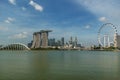 Singapore skyline business district, Marina Bay Sand and the Ga Royalty Free Stock Photo