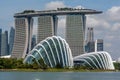 Singapore skyline business district, Marina Bay Sand and the Ga Royalty Free Stock Photo