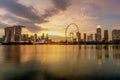 Singapore skyline business district, Marina Bay Sand and the Ga Royalty Free Stock Photo