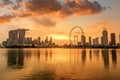 Singapore skyline business district, Marina Bay Sand and the Ga Royalty Free Stock Photo