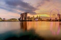 Singapore skyline business district, Marina Bay Sand and the Ga Royalty Free Stock Photo