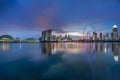 Singapore skyline business district, Marina Bay Sand and the Ga Royalty Free Stock Photo