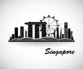 Singapore Skyline. City silhouette Royalty Free Stock Photo