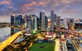 Singapore skyline city at sunset Royalty Free Stock Photo