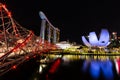 Singapore skyline cityscape around marina bay at night