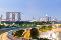 Singapore Skyline cityscape view twilight sky and beautiful night view for marina bay Royalty Free Stock Photo