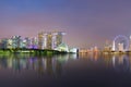 Singapore Skyline cityscape view twilight sky and beautiful night view for marina bay Royalty Free Stock Photo