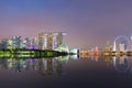 Singapore Skyline cityscape view twilight sky and beautiful night view for marina bay Royalty Free Stock Photo