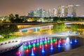 Singapore Skyline cityscape view twilight sky and beautiful night view for marina bay Royalty Free Stock Photo