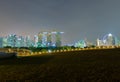 Singapore Skyline cityscape view twilight sky and beautiful night view for marina bay Royalty Free Stock Photo