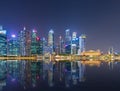 Singapore Skyline cityscape view twilight sky and beautiful night view for marina bay Royalty Free Stock Photo