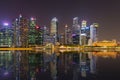 Singapore Skyline cityscape view twilight sky and beautiful night view for marina bay Royalty Free Stock Photo