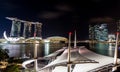 Singapore Skyline at Dusk on the Esplanade Royalty Free Stock Photo